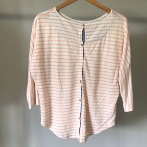 Ann Taylor | Linen Back Button-Down Top